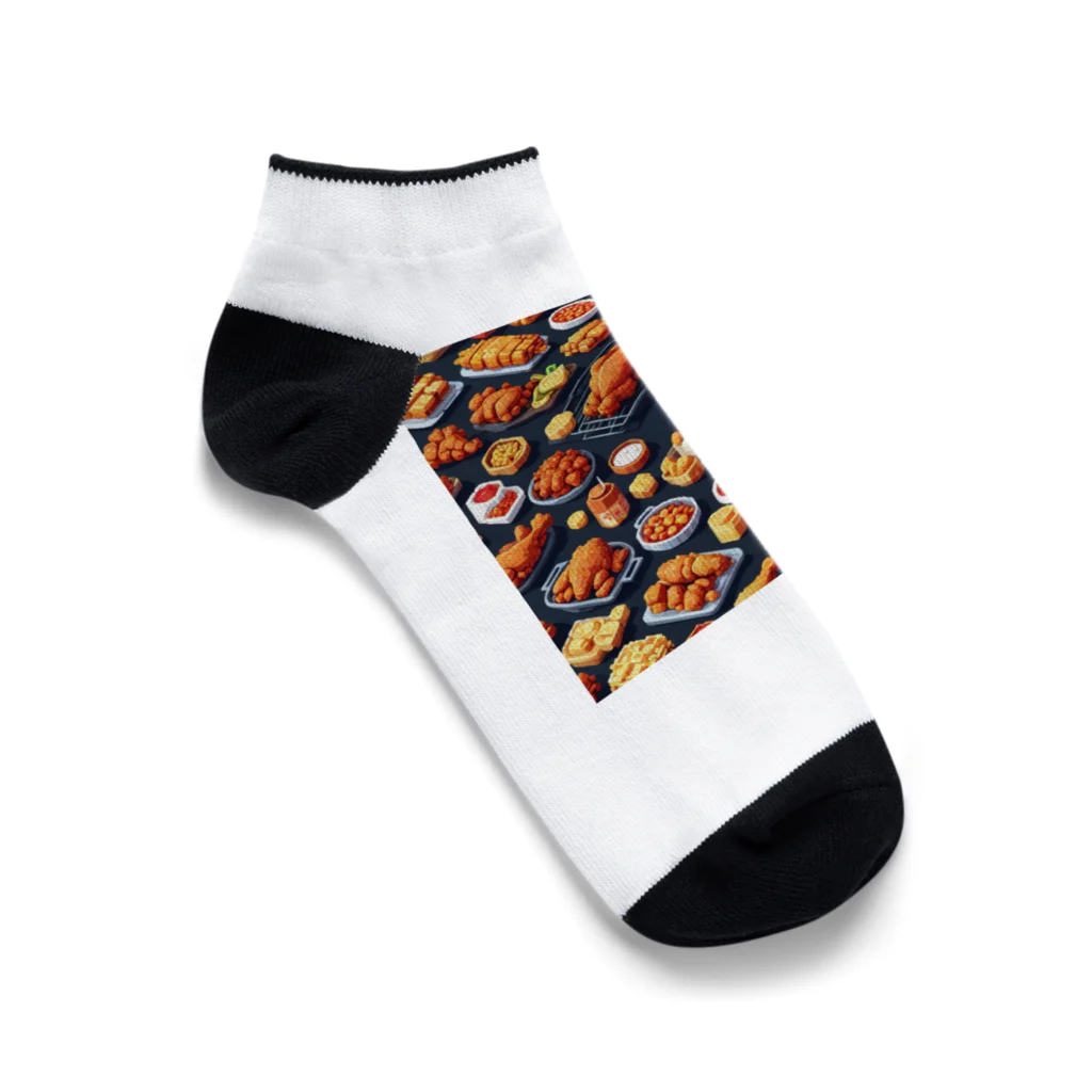 ドット絵賢者のドット絵シリーズ９チキン祭りゴージャスver. Ankle Socks