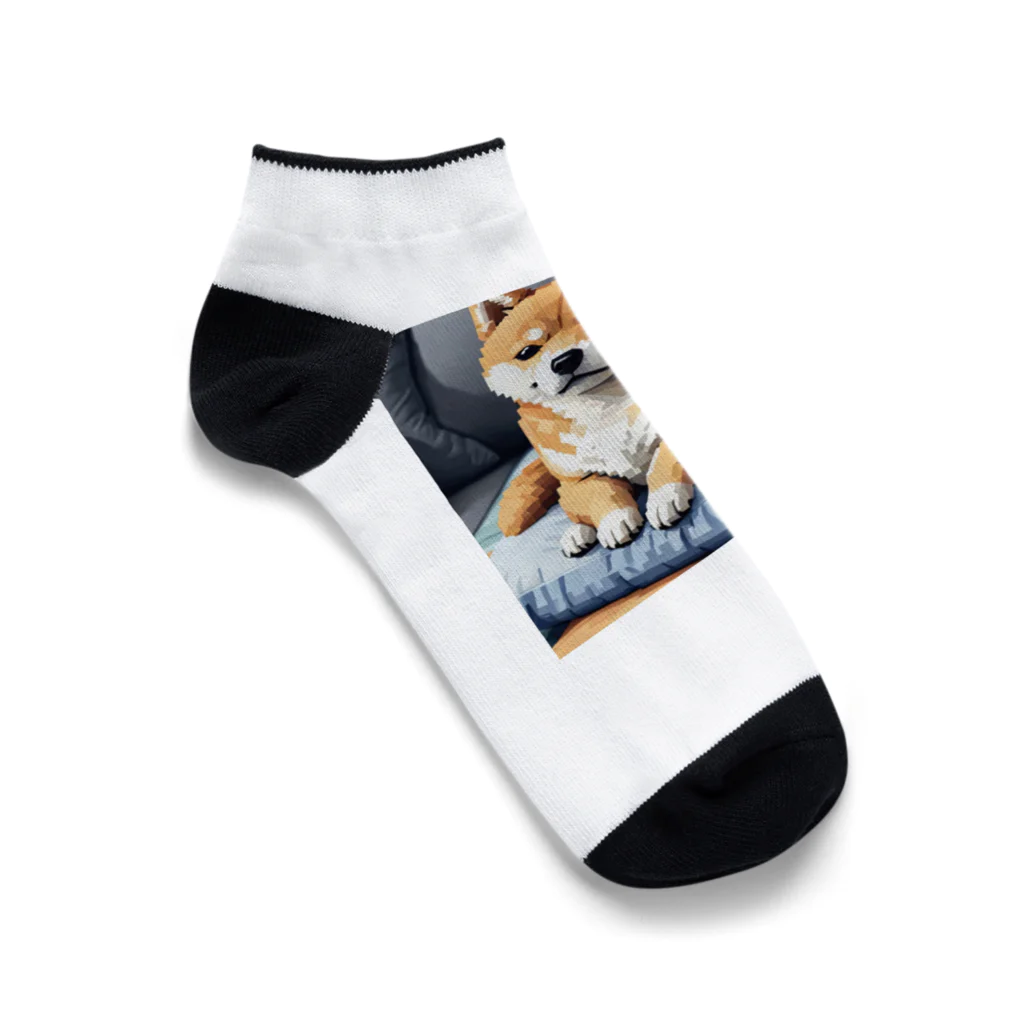 oricoricoのクッションの上でくつろぐ柴犬 Ankle Socks