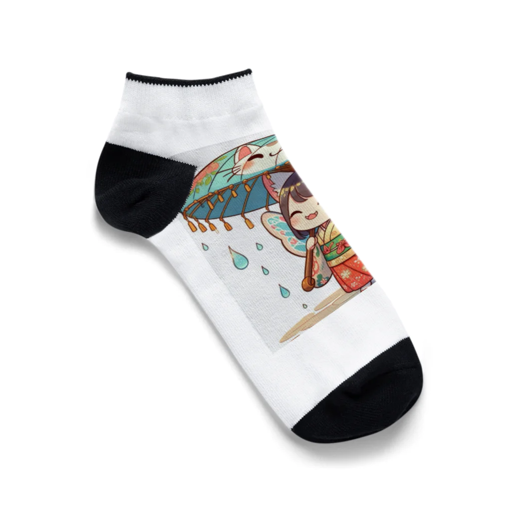 bona fideの開運招き猫　みこ Ankle Socks