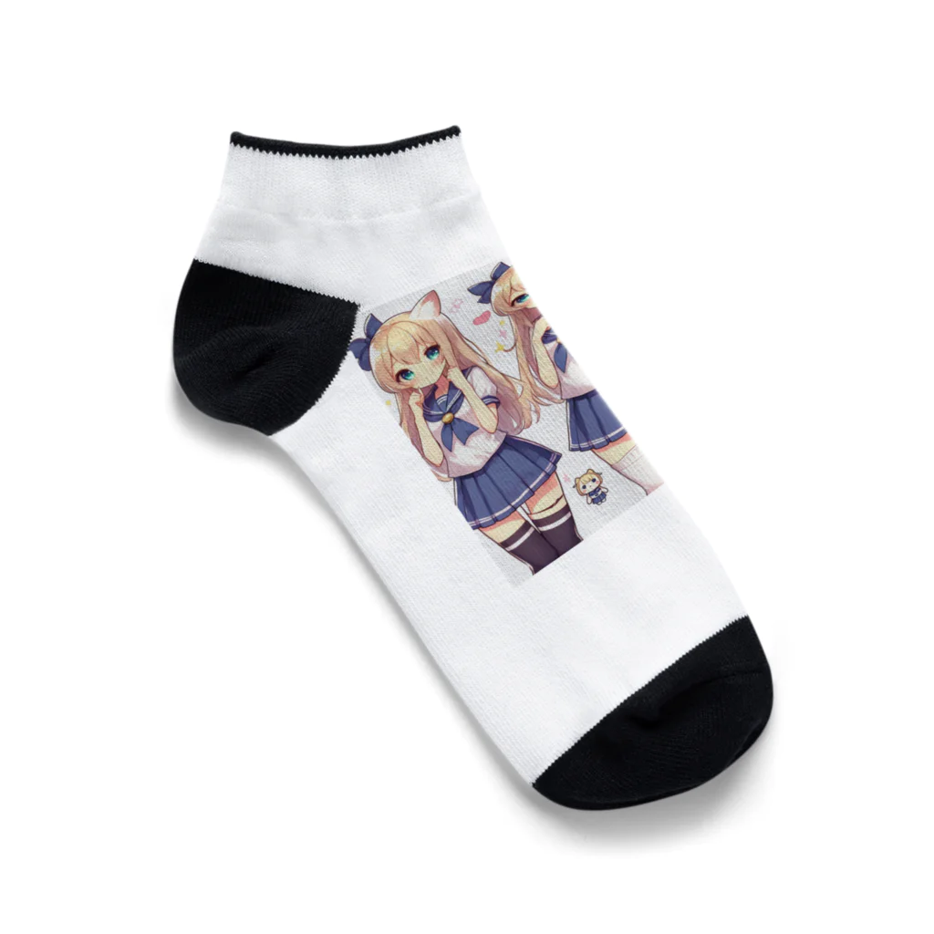 aaammmamのセーラー服　ロングヘア　美少女　アニメ　漫画　日本 Ankle Socks