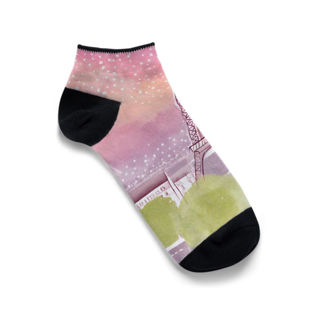 mitsumiiのパリの街並み Ankle Socks