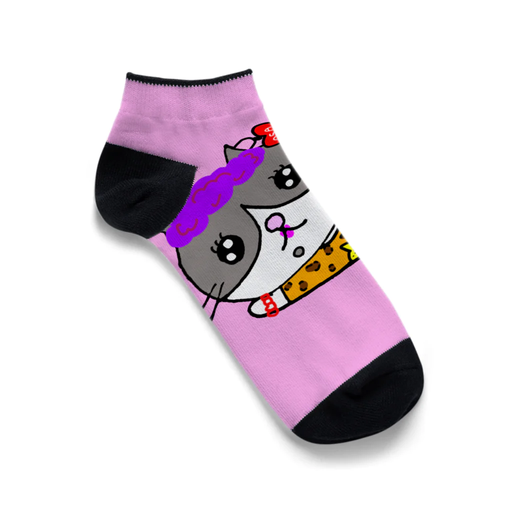 なんかクセになる販売店『あきょん』のぐーたら大阪のオバニャンちゃん Ankle Socks