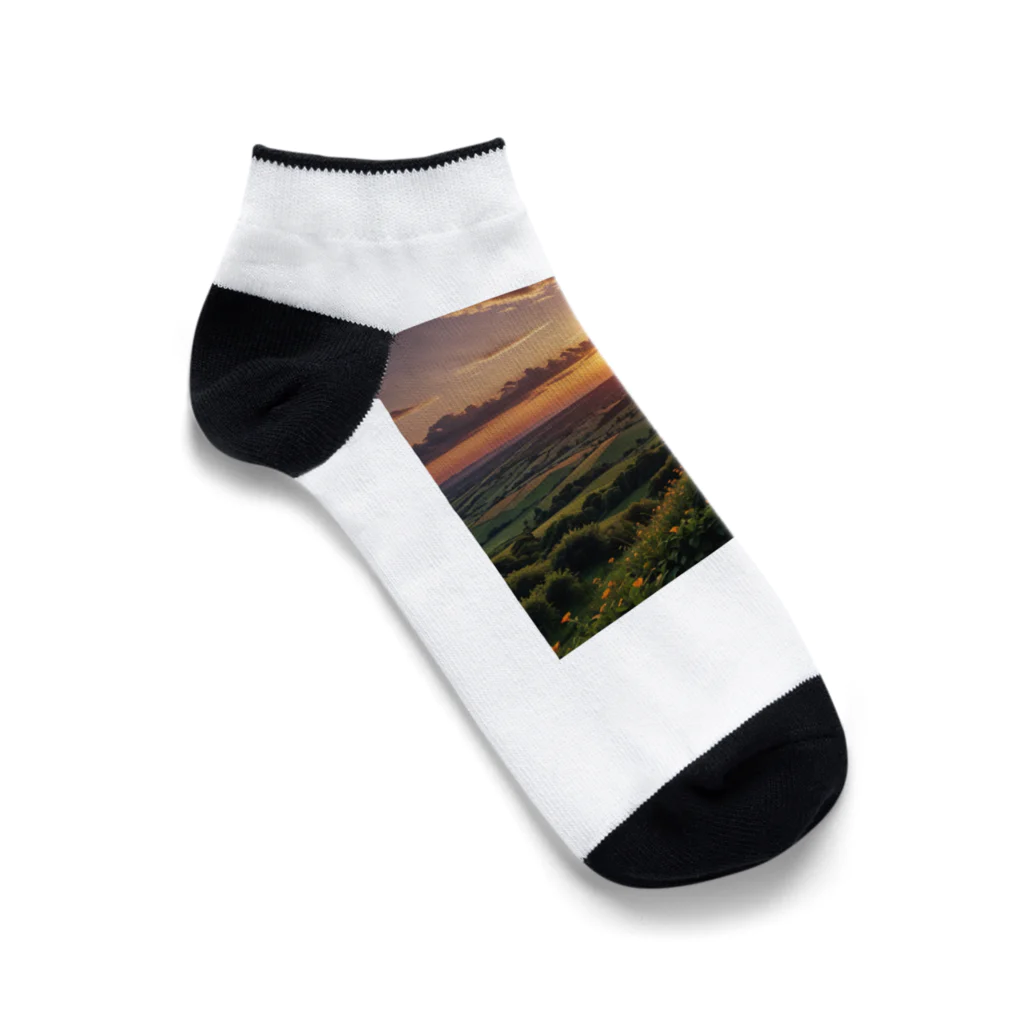 wassanwの日没の風景 Ankle Socks