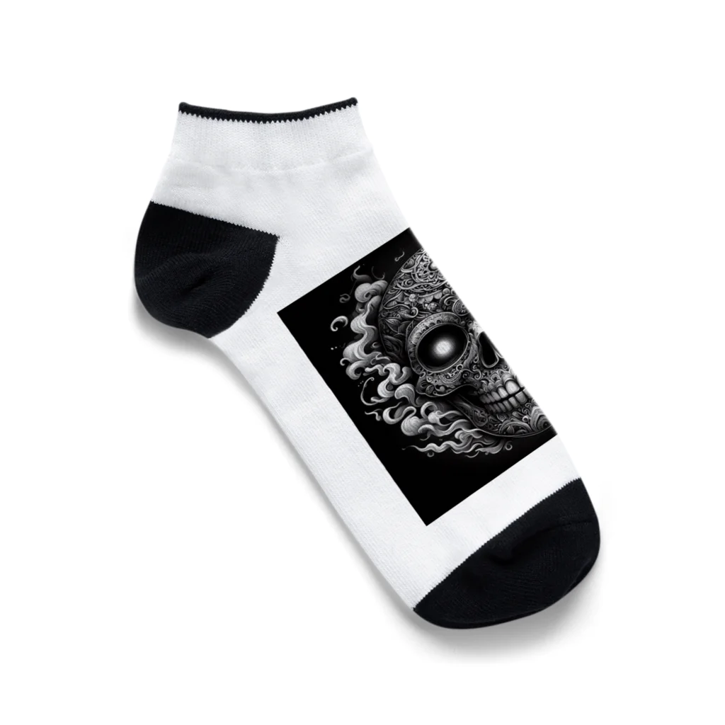 rinaPoohのドクロ Ankle Socks