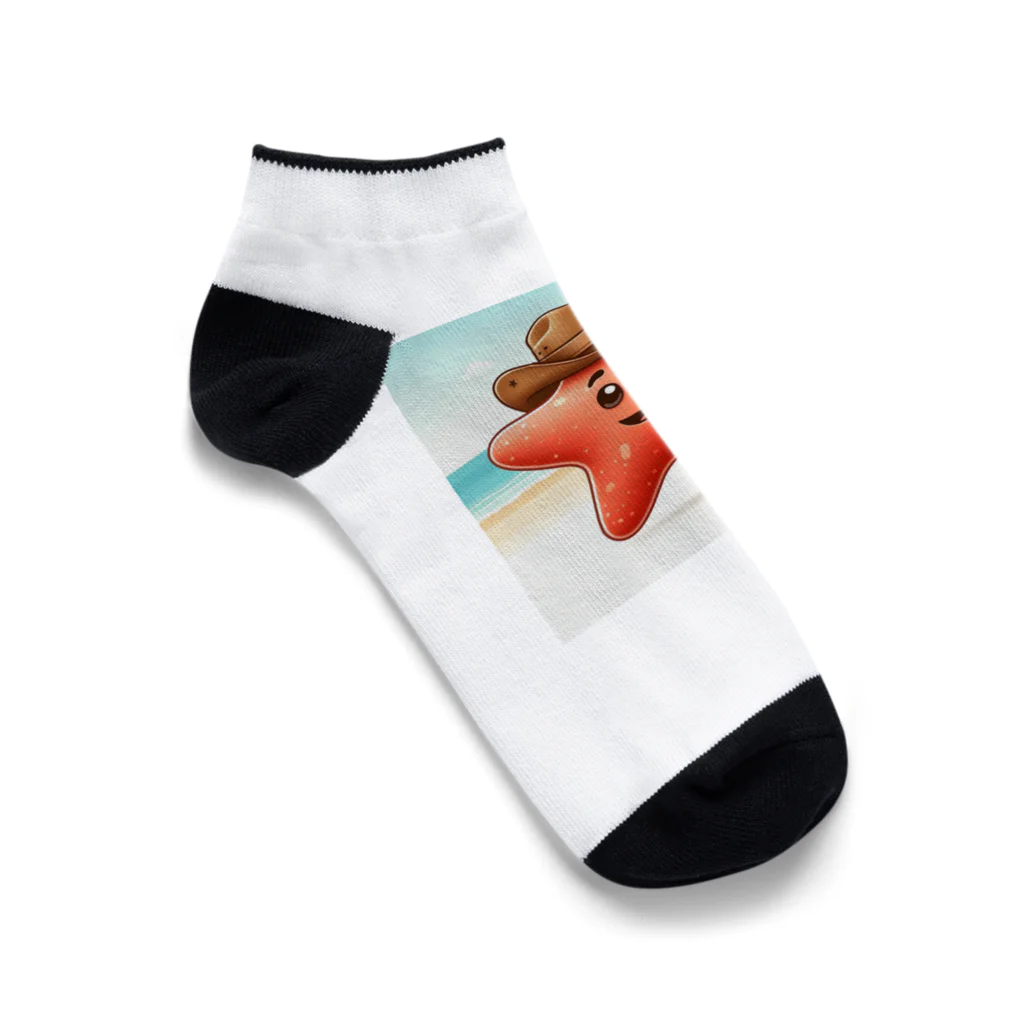 海の幸のカウボーイヒトデ Ankle Socks