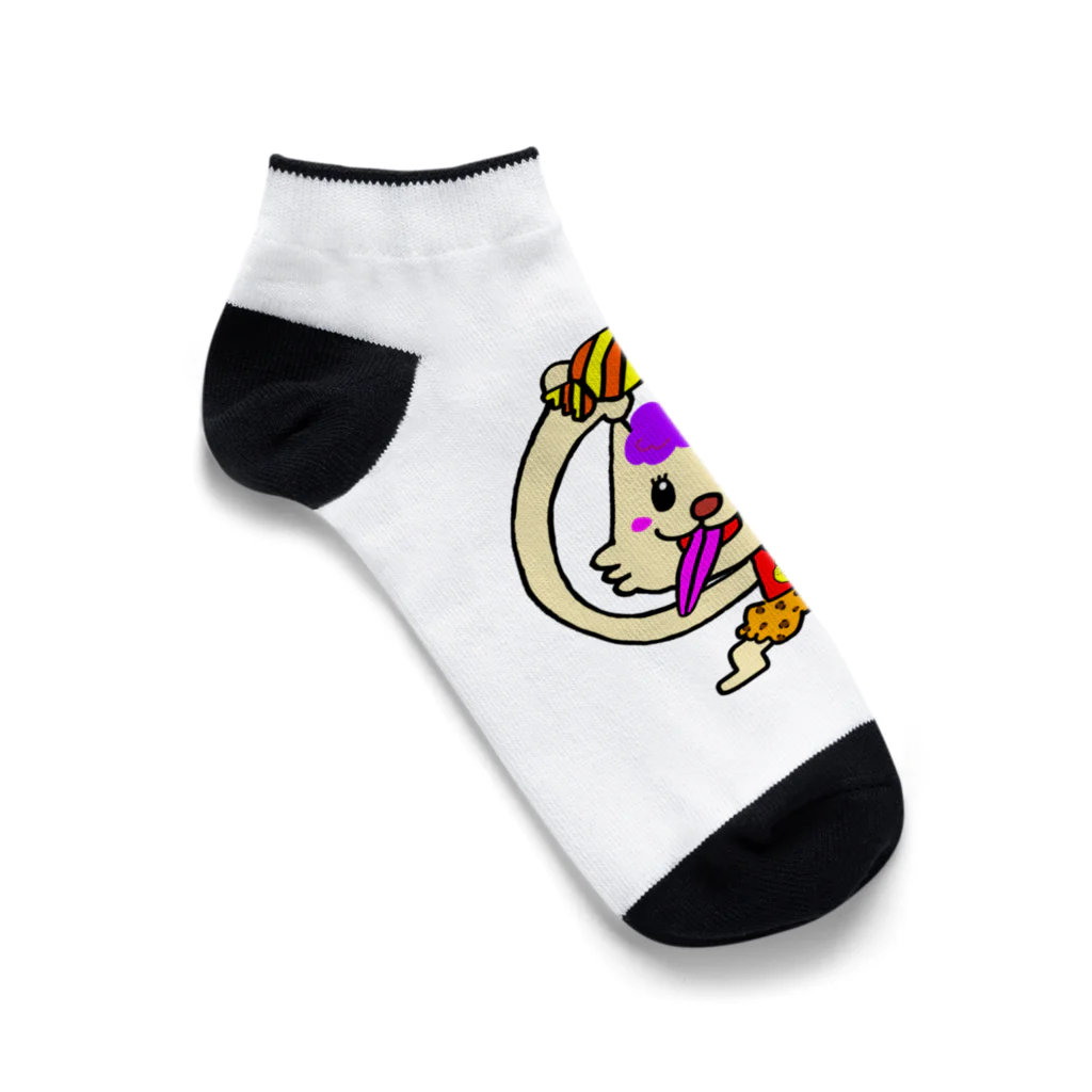 なんかクセになる販売店『あきょん』の大阪のオバねこまるちゃん Ankle Socks