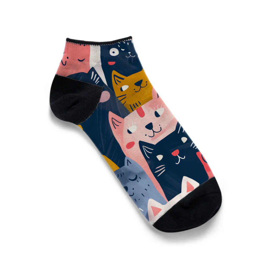 Wood Berries（森と幻想の館）の集合（ねこ？） Ankle Socks