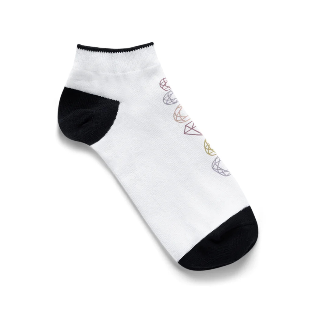 つきしょっぷのくすみカラーの宝石 Ankle Socks