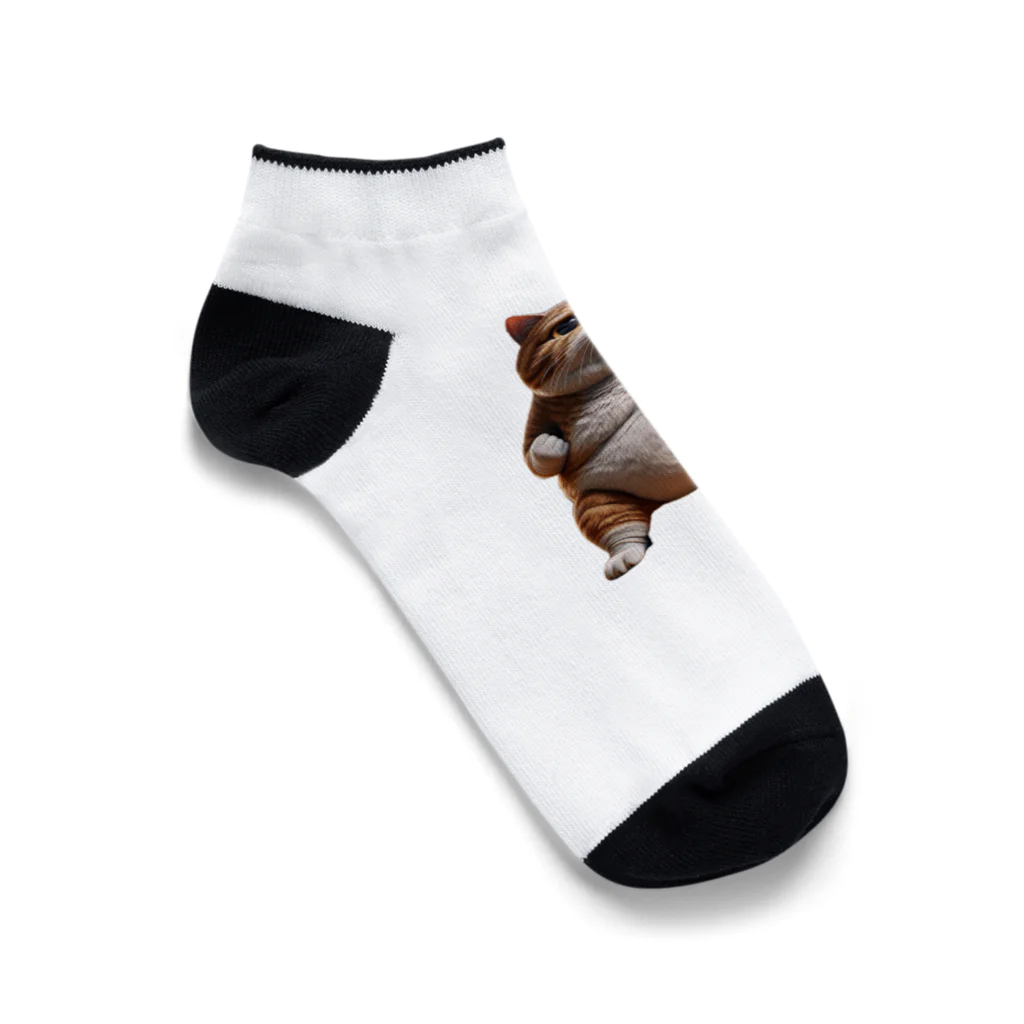 cat__ch2のやる気猫 Ankle Socks