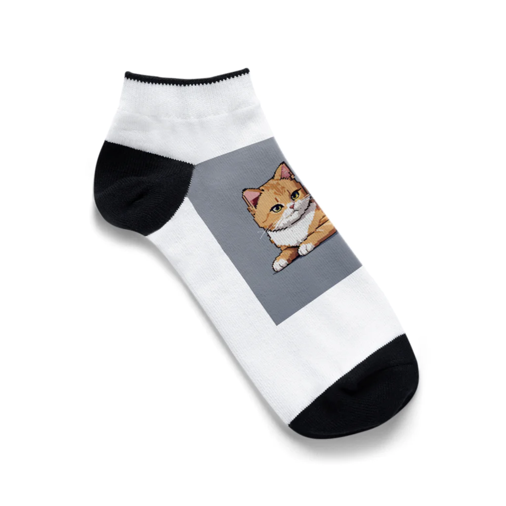 ミリススタイルの猫のゆるキャラ Ankle Socks