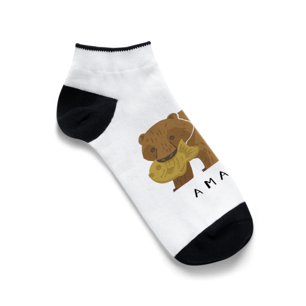 プラントスマイルの木彫りの熊　（甘党） Ankle Socks