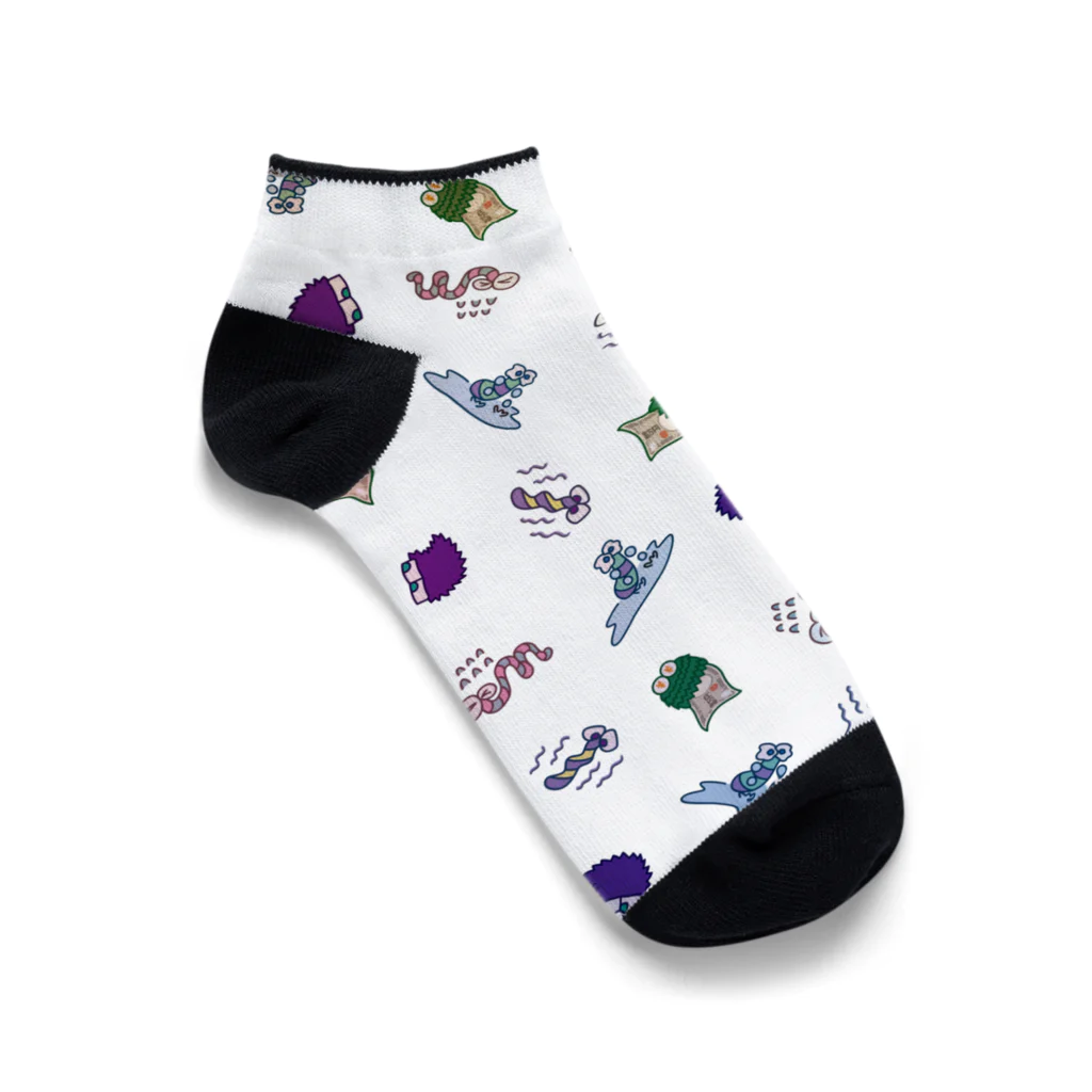 nakami@mojiの虫たち_総柄 Ankle Socks