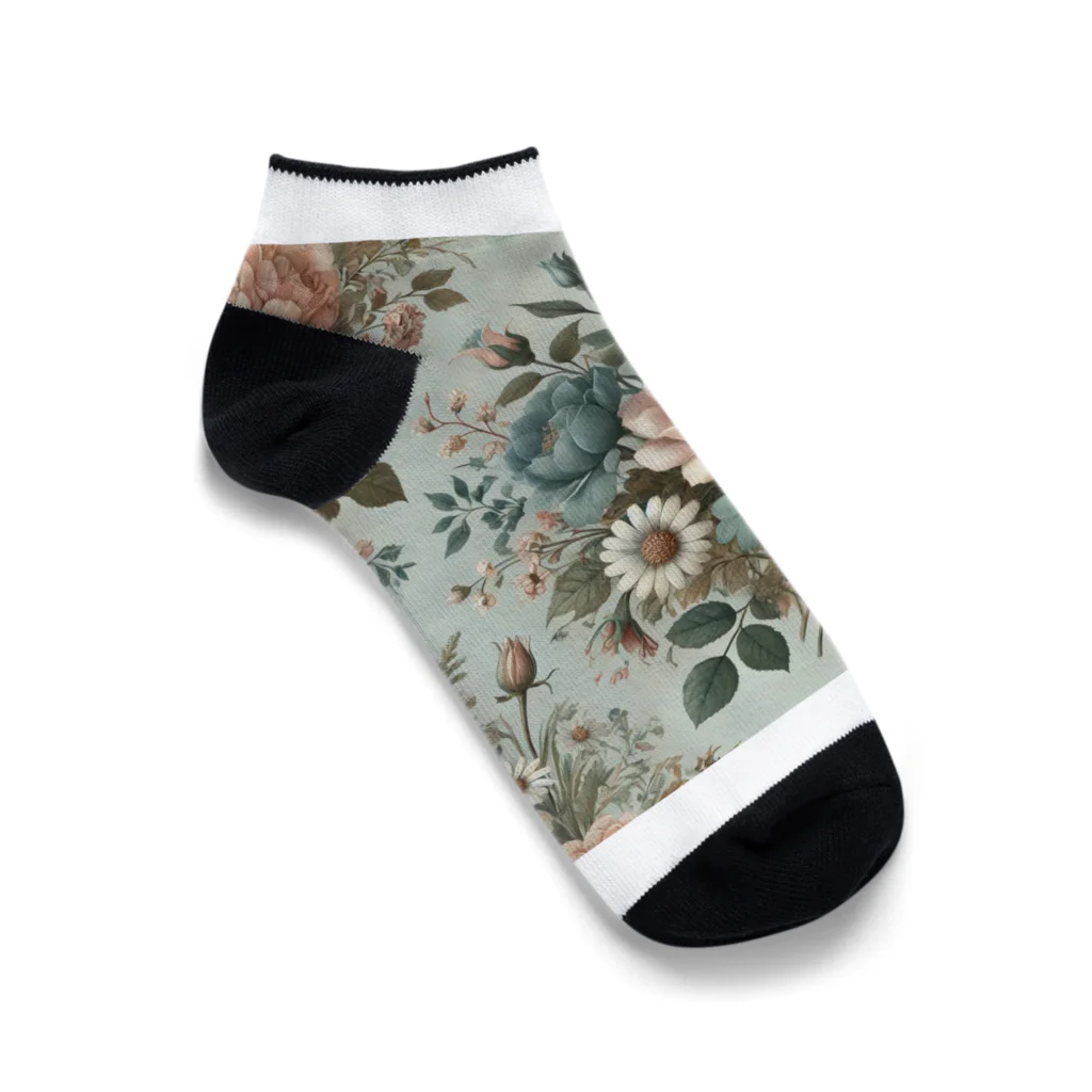 Makisuのきれいな花柄 Ankle Socks