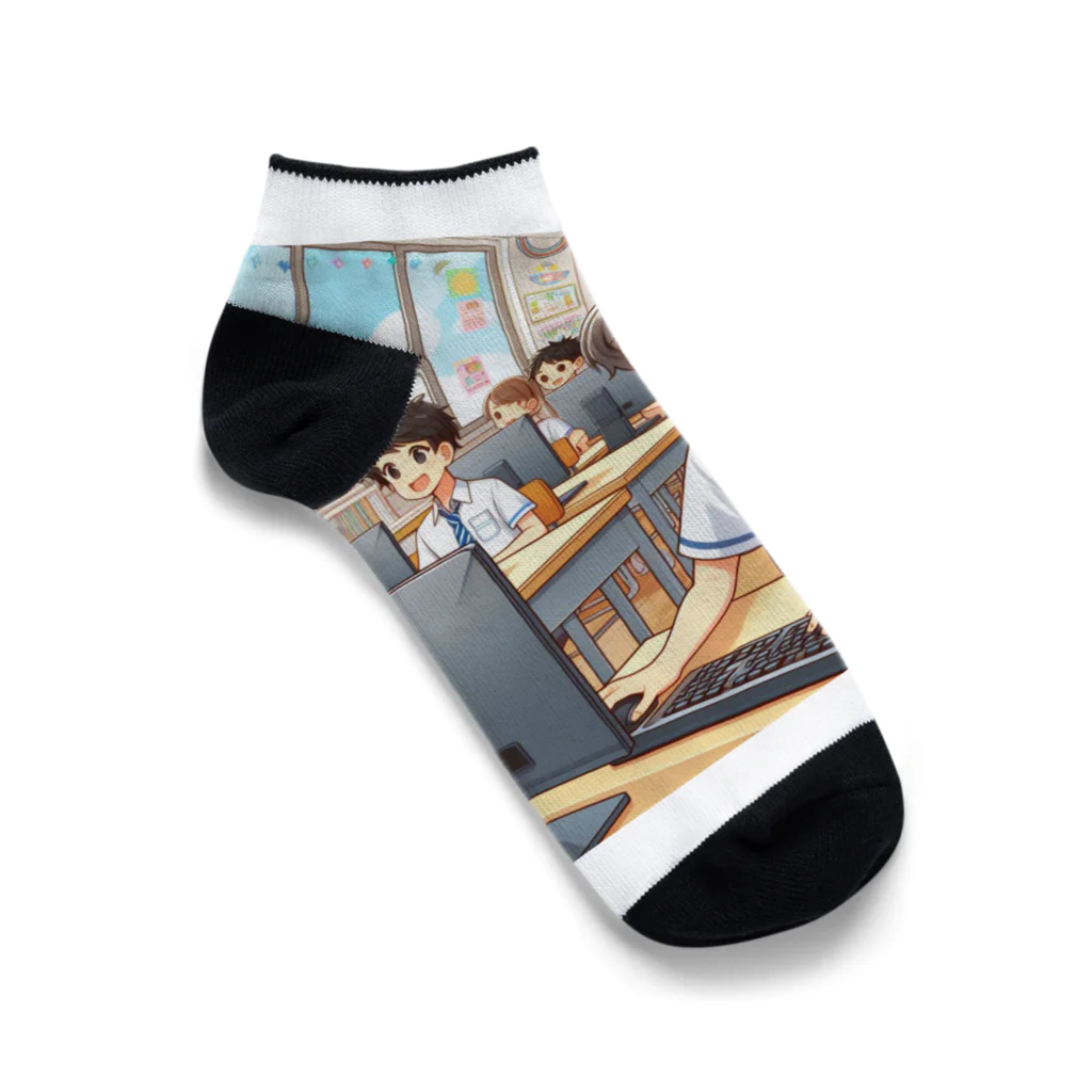 可愛い男の子イラスト販売所　By,keicyanの男の子　中学1年生　パソコン部 Ankle Socks