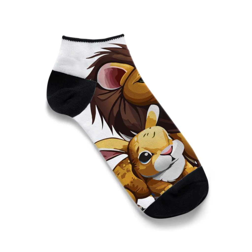 HENTEKO-SHOPのライオンとウサギ Ankle Socks