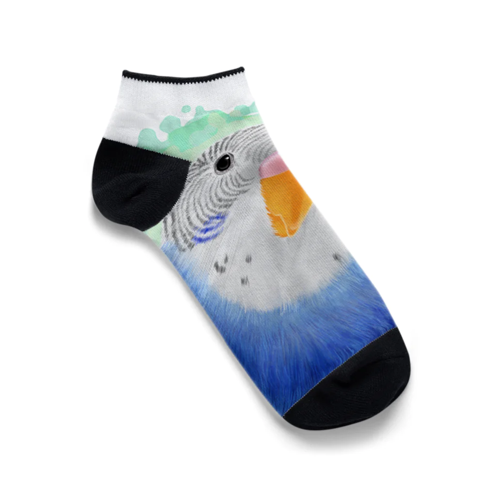 まめるりはことりのセキセイインコ　オパーリン大【まめるりはことり】 Ankle Socks