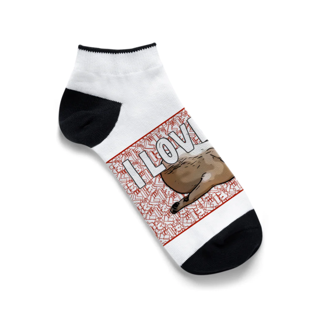 パグ PUG ぱぐ  OHMAI GALLERYのPUG-パグ-ぱぐ　リアルパグ-3 Tシャツ Ankle Socks