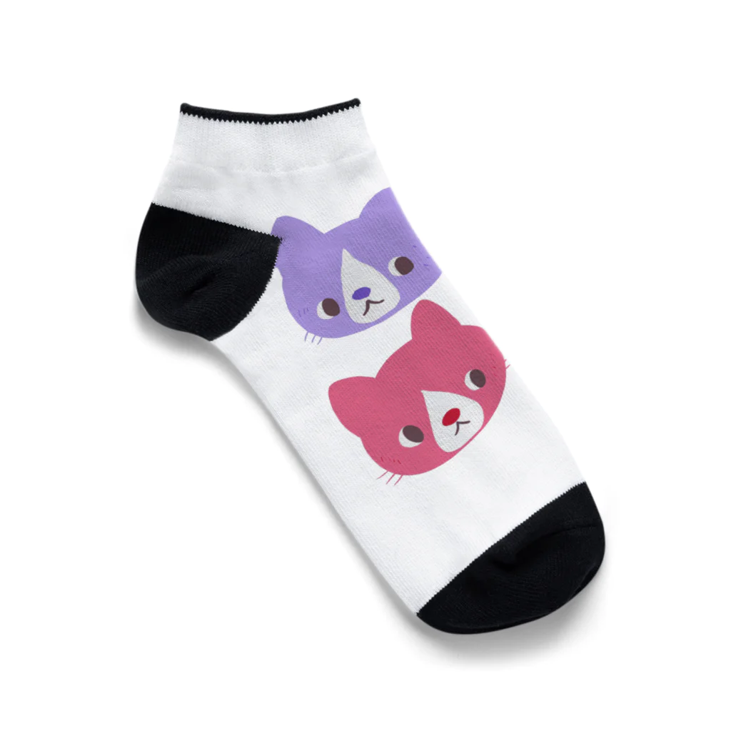 ぽんず保護猫40にゃんのくれよん猫 123 Ankle Socks