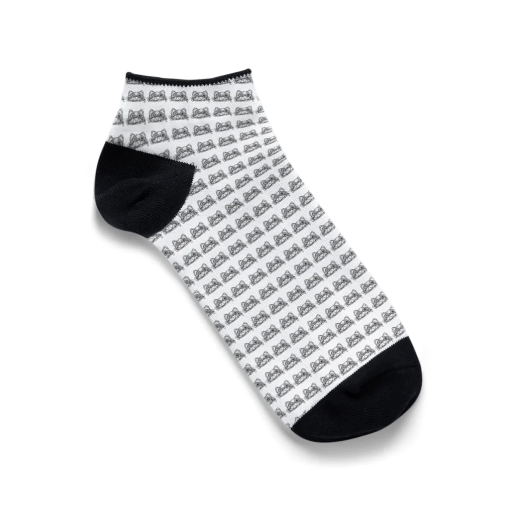 でくの族・わくてかショップのシンプルゾンビジッパーにゃんこシリーズ Ankle Socks