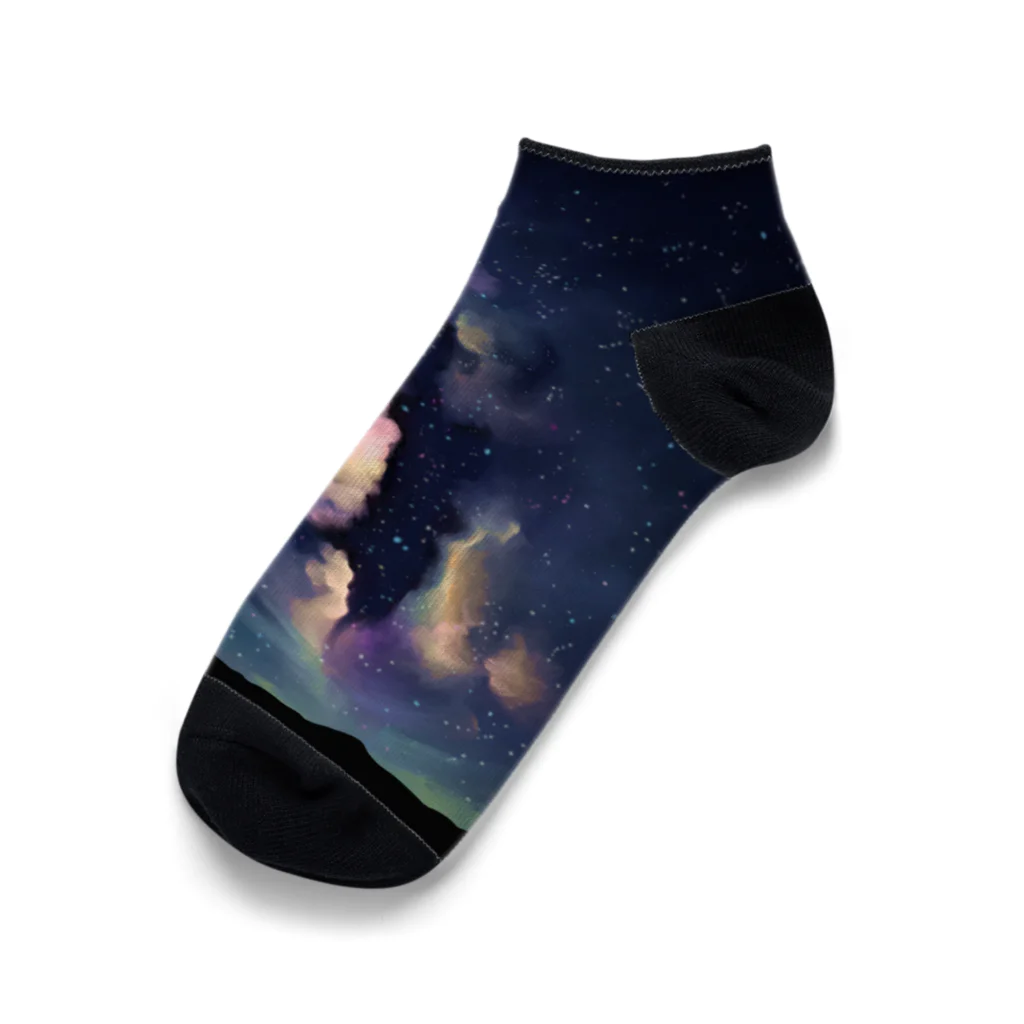 ari designの夜空星空(イラスト・修正版) Ankle Socks