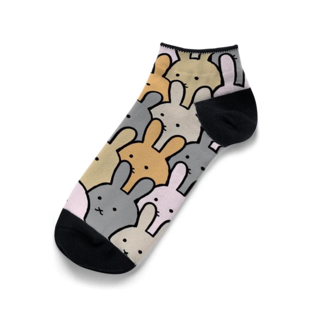 usagino shopの虚無ったうさぎさんたち Ankle Socks