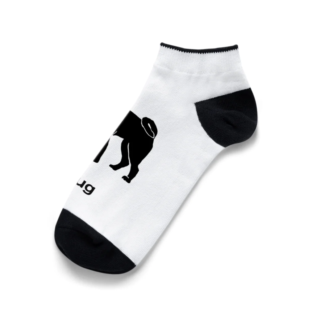 bow and arrow のパグ犬 Ankle Socks