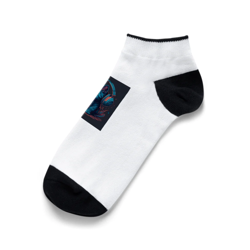 ラーメンマッスルショップのにゃん吉くん Ankle Socks