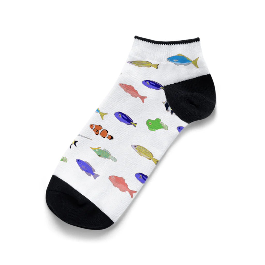 ハナのお店のカラフルな魚たち Ankle Socks