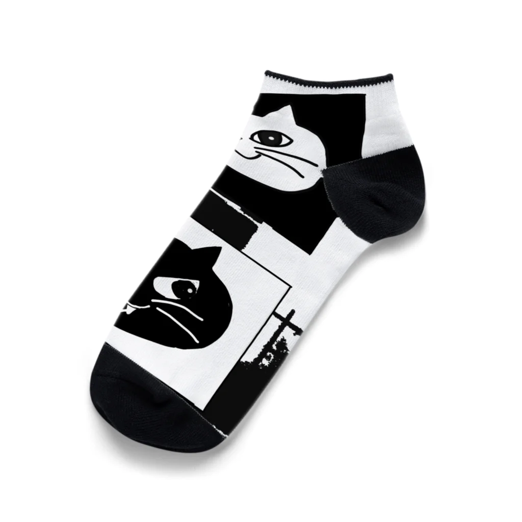khakie shopの白まる　黒まる Ankle Socks