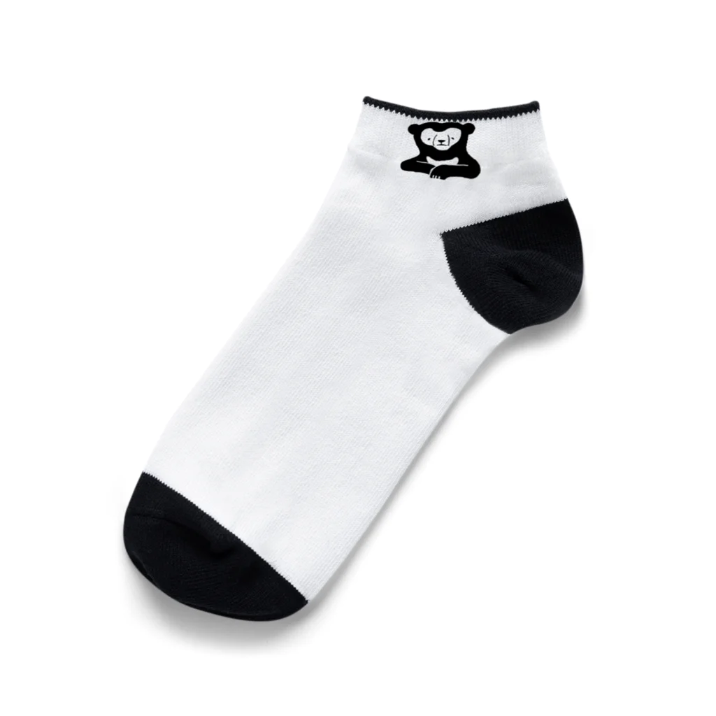 ナラティヴ・ラボ マーケットのくまざわくん（ブラックライン） Ankle Socks