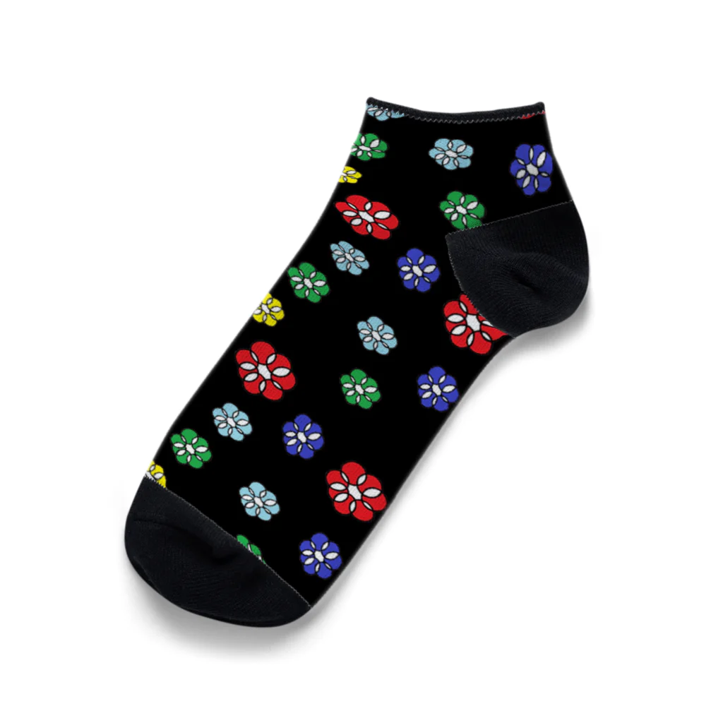 🐸かえるさんと仲間たち🐸の まるまる花  Ankle Socks
