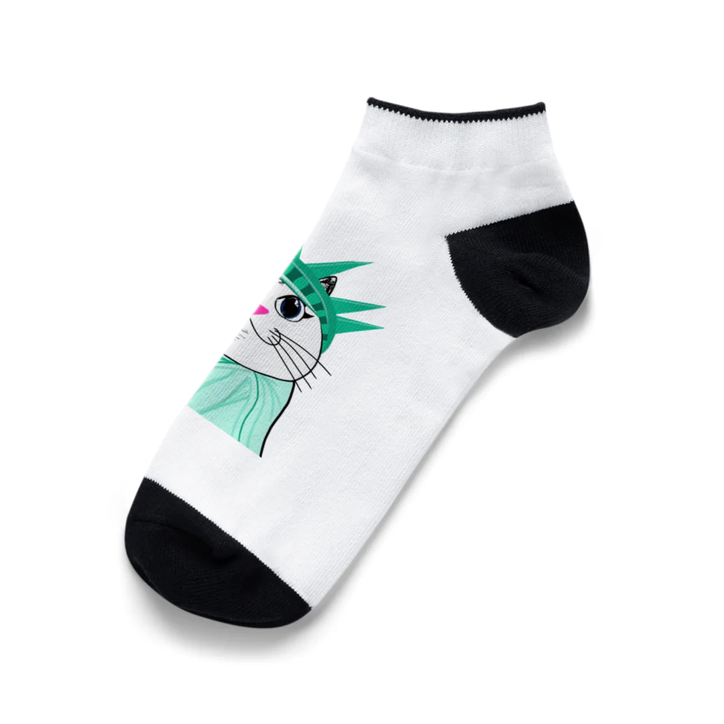 Lovecatfashionの自由のモチ猫ちゃん Ankle Socks