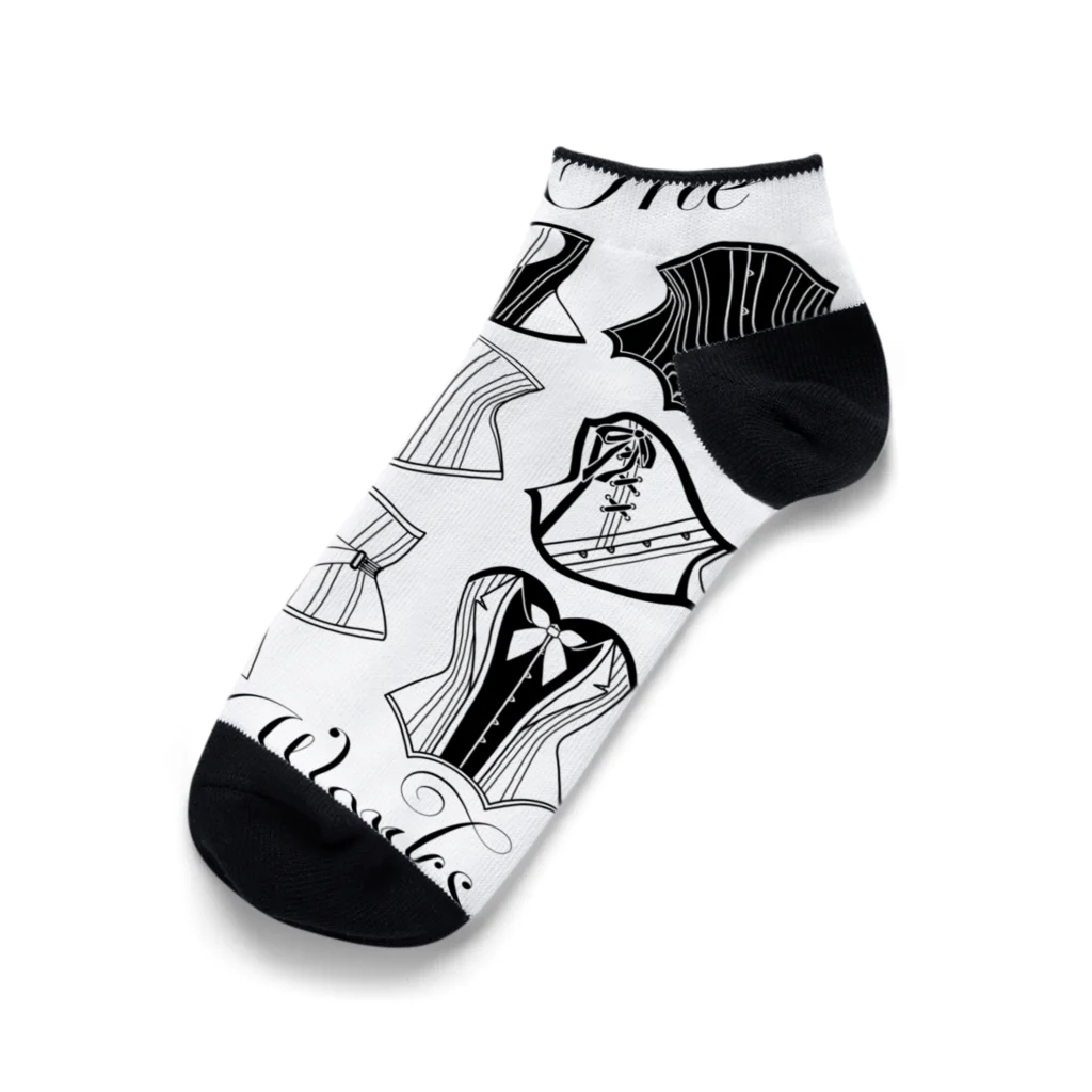 ピュアワン コルセット ワークスのカタログ柄（ブラックライン） Ankle Socks