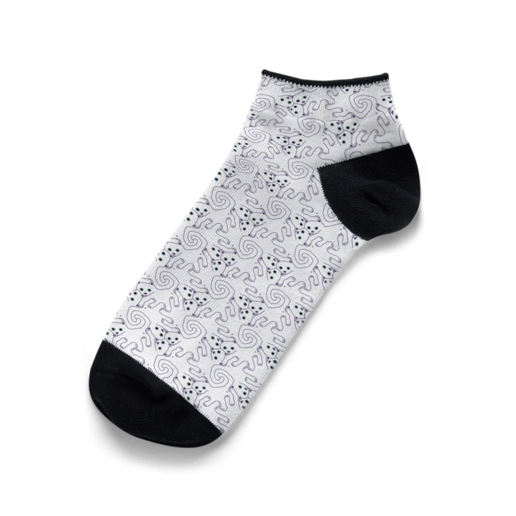 みかんの白猫パンチ Ankle Socks