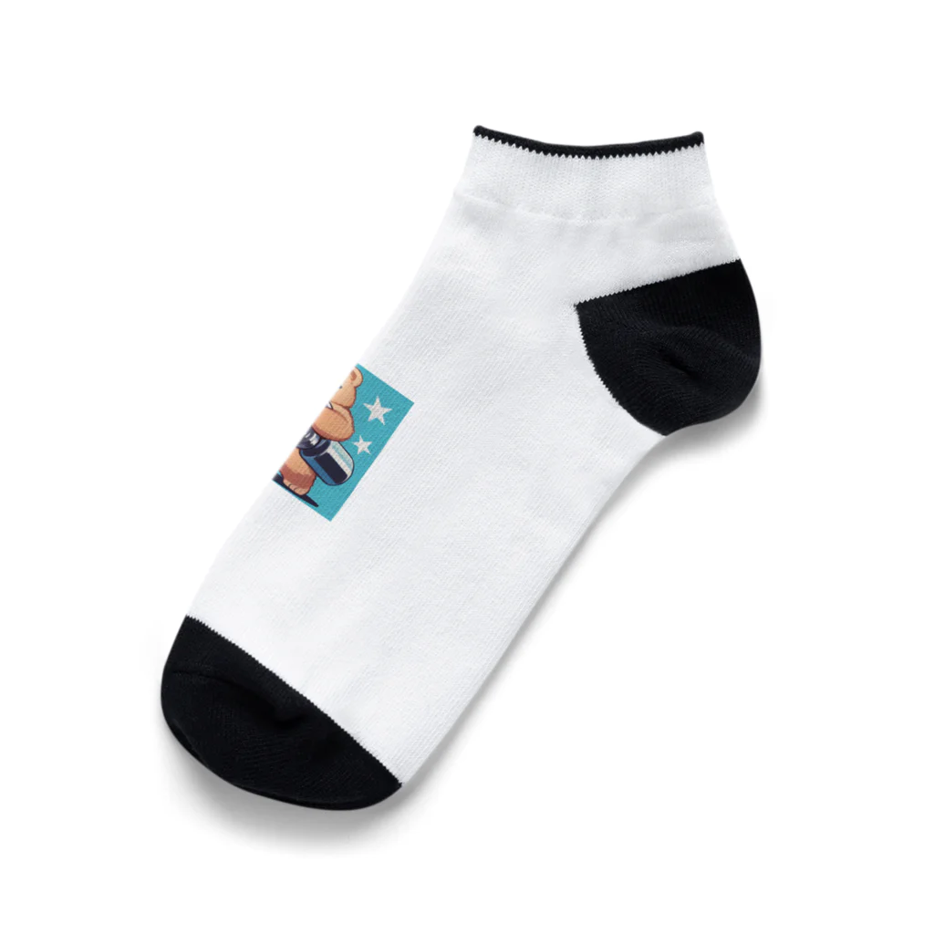 がみみしょつぷの筋トレするサングラスくまさん Ankle Socks
