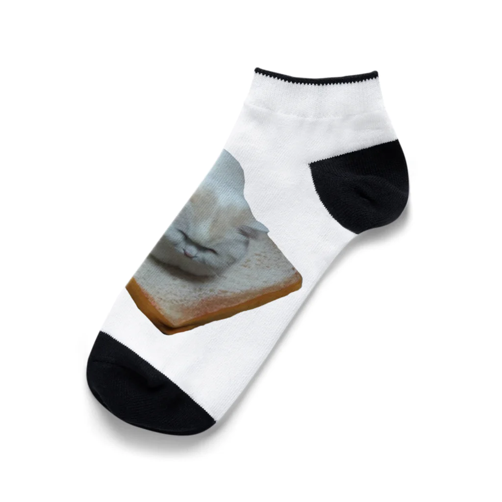 福ちゃんショップの食パンねこ Ankle Socks