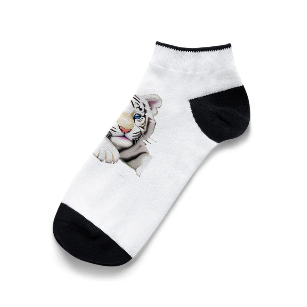 ちゅんきちショップのホワイトタイガーの赤ちゃん Ankle Socks