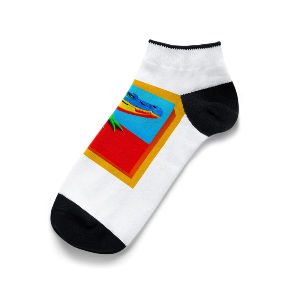 Ikujipappaのカラフルクロコダイル Ankle Socks