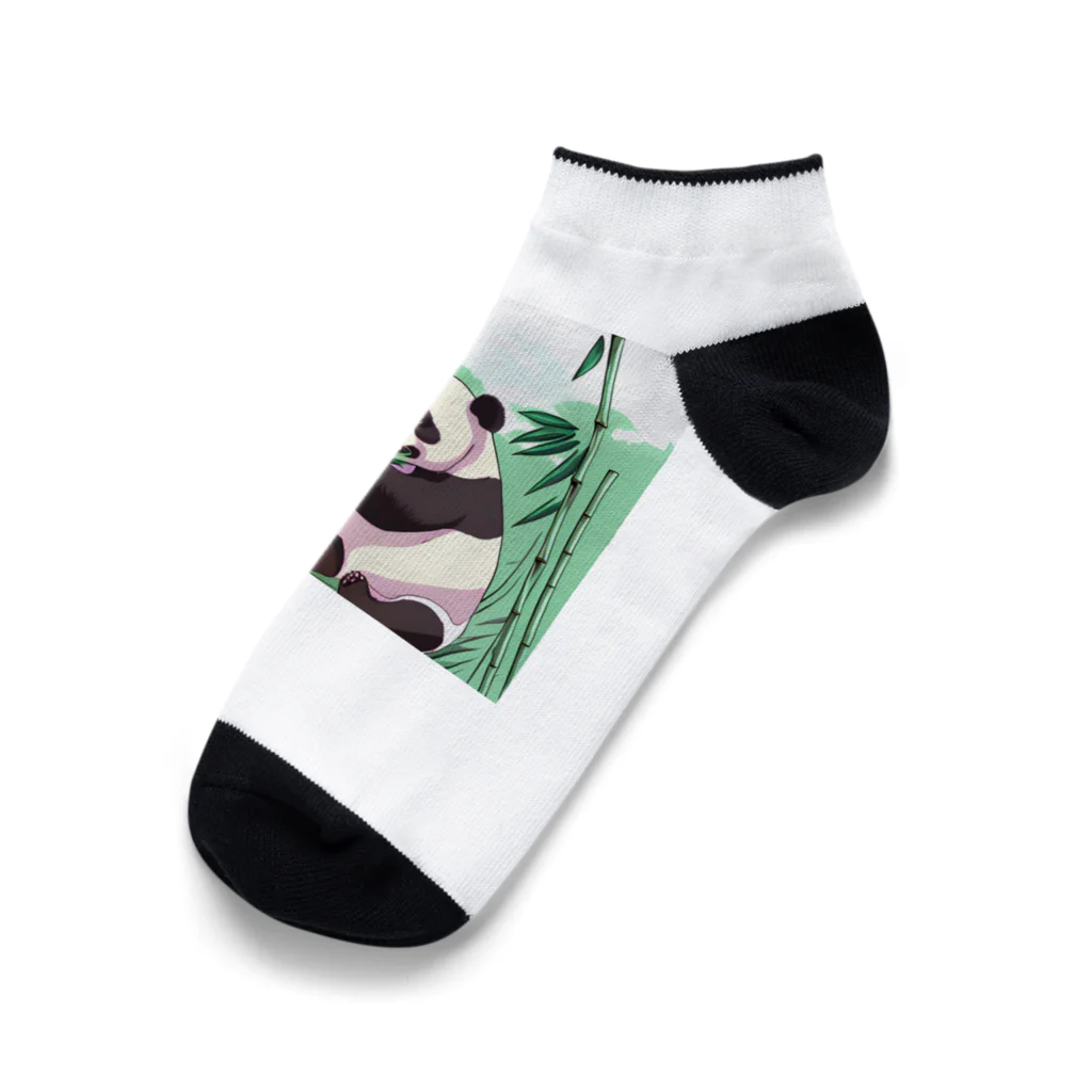 釜玉うどんの竹林のパンダ Ankle Socks