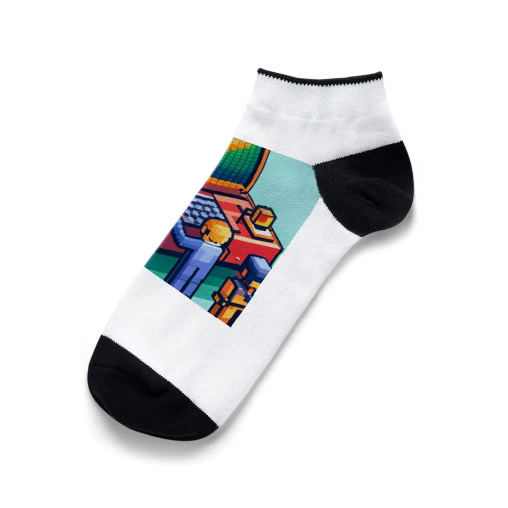 yorozuya4628のドットエンジニア ミニフィグ Ankle Socks