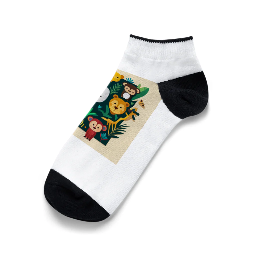 itacyoko(AIイラスト屋)の動物の楽園 Ankle Socks