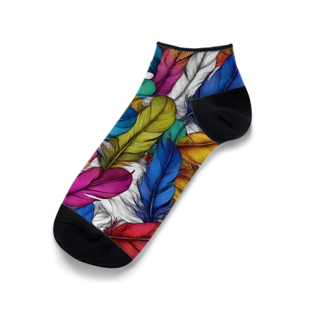Tyapi_のカラフル羽 Ankle Socks