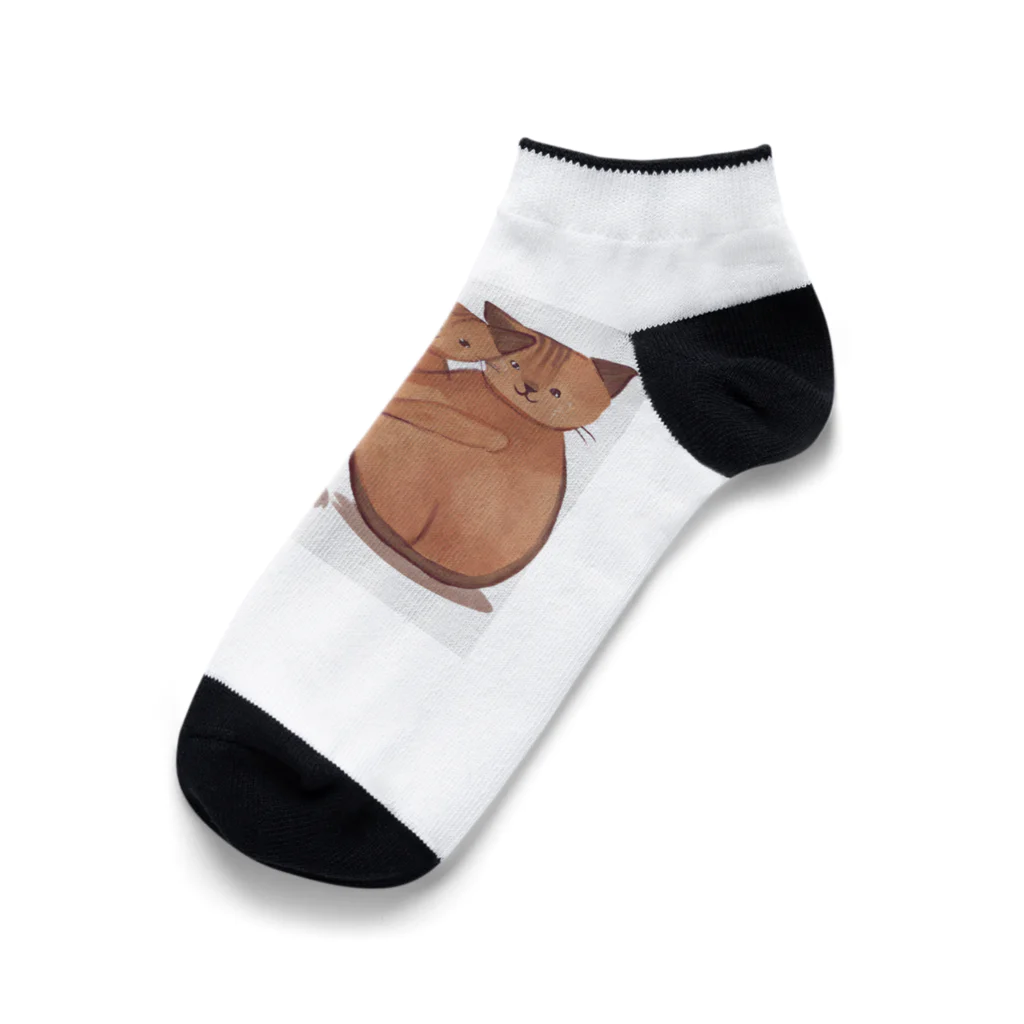 SK8461の仲良い兄弟猫 Ankle Socks