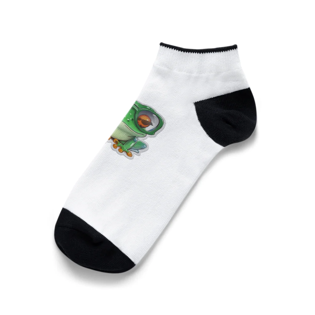 rashidoの知的な眼鏡カエル Ankle Socks