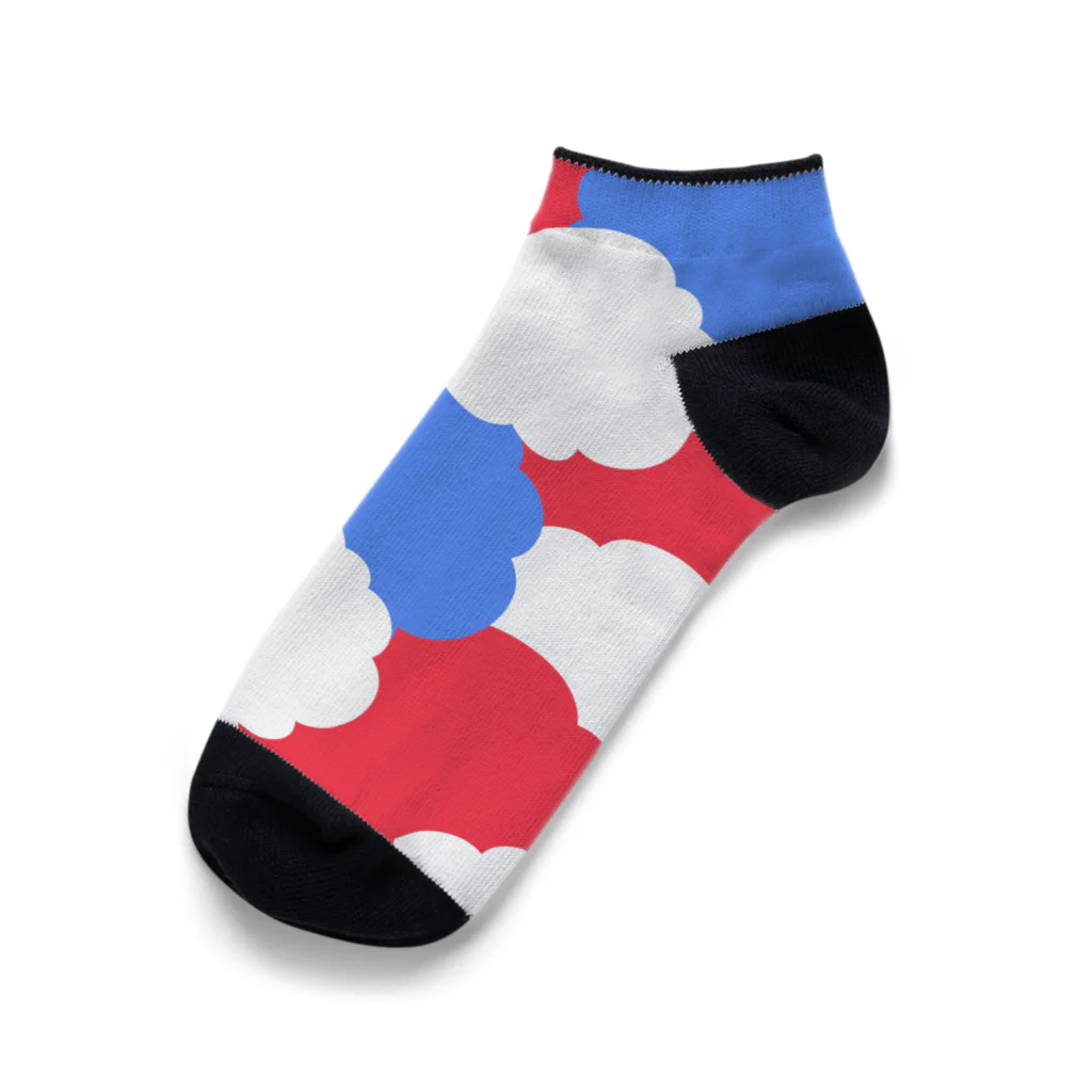 ぱるちゃのトリコロール(雲模様) Ankle Socks