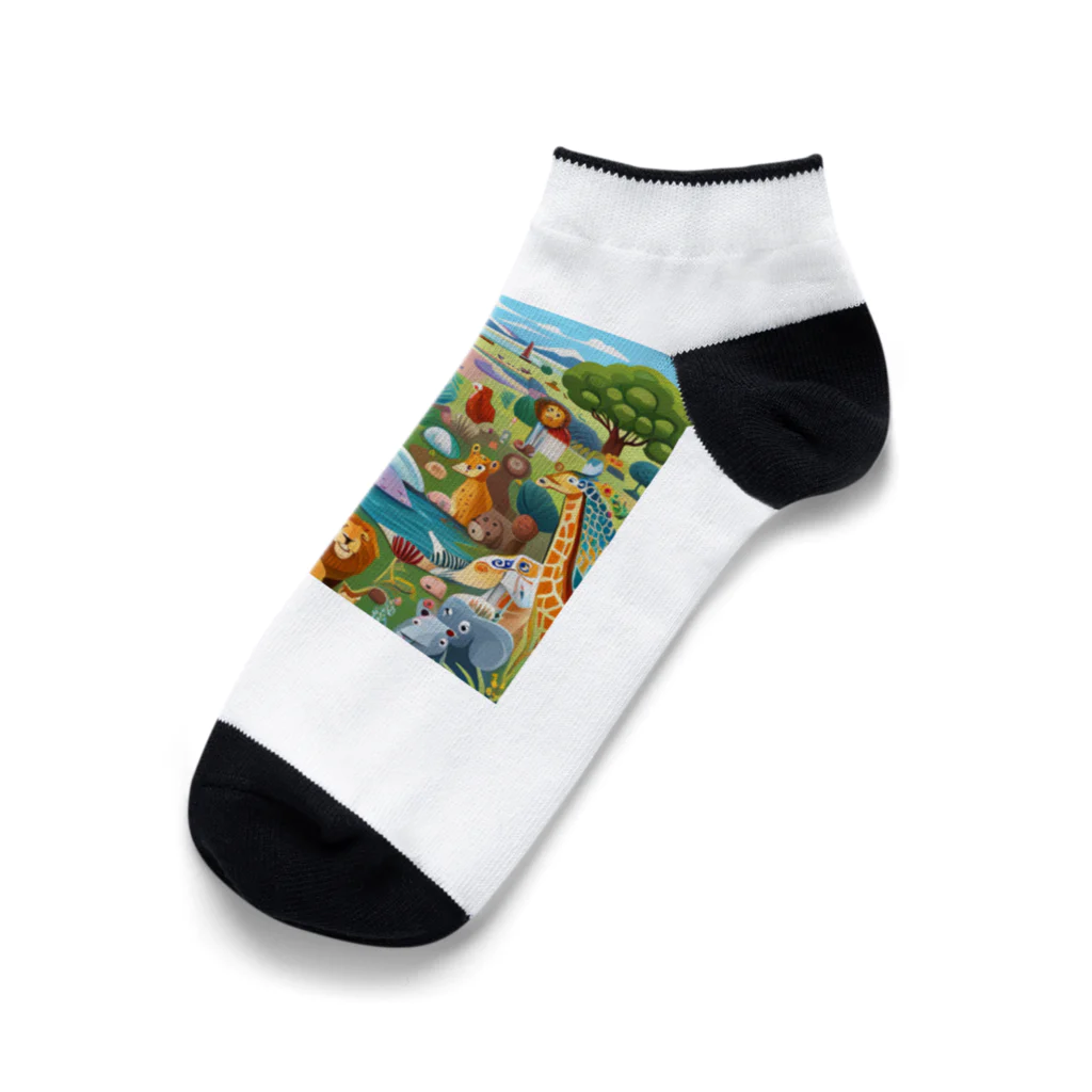 junji8000の自然の動物園 Ankle Socks