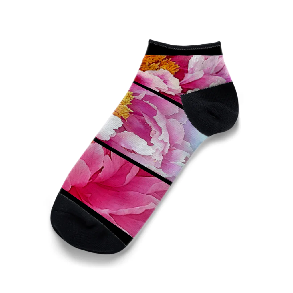 Hanamusubi001の牡丹柄Tシャツ Ankle Socks