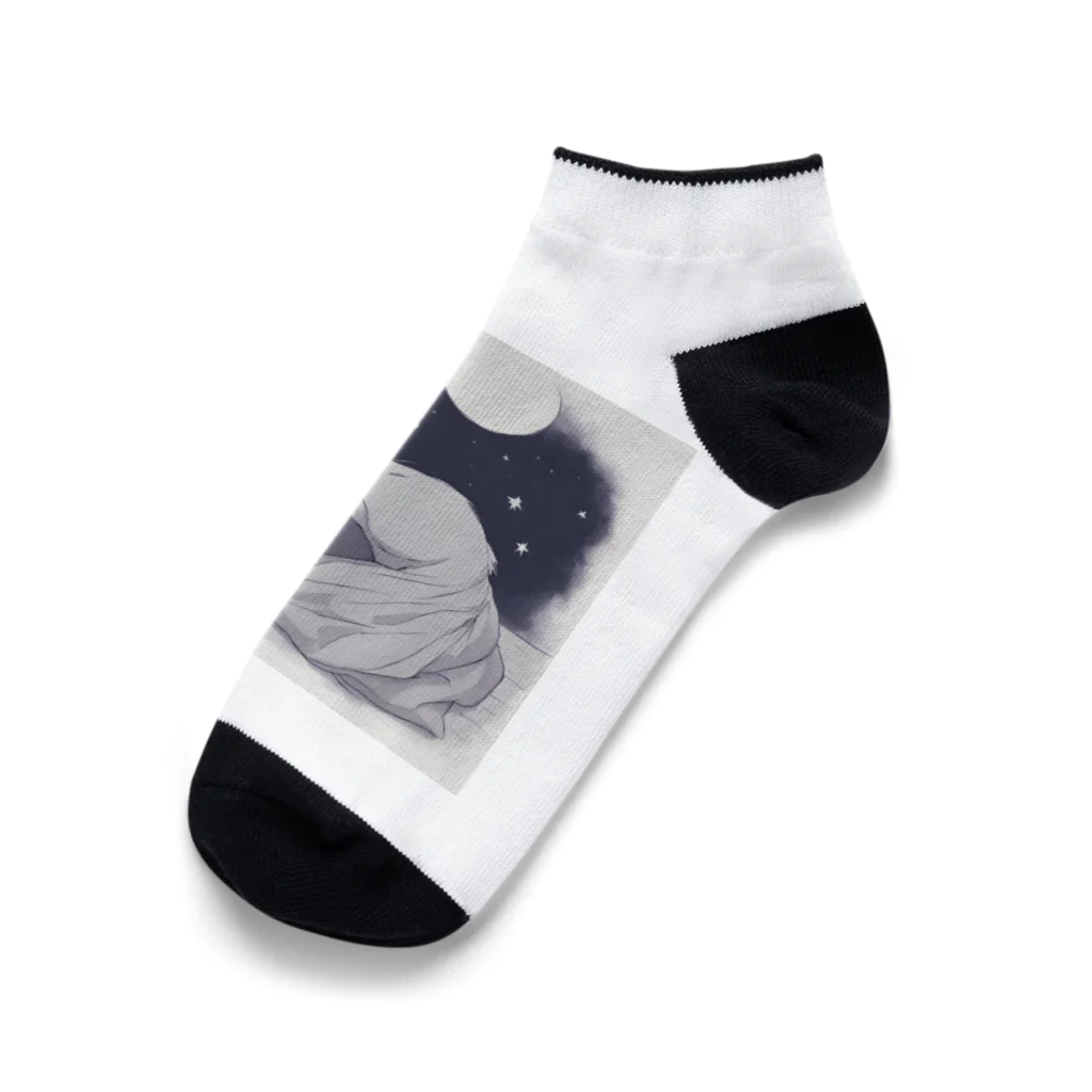 猫と私と・・・の夜に白猫と… Ankle Socks