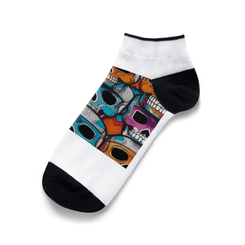 BUTUx2のぽっぷスカル Ankle Socks