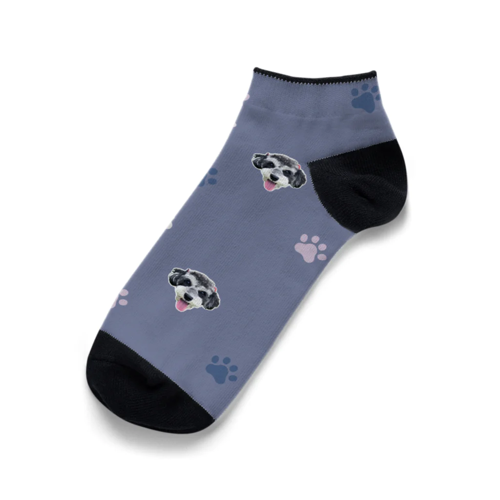 floppybiboのシュナウザー犬の靴下(紫) Ankle Socks